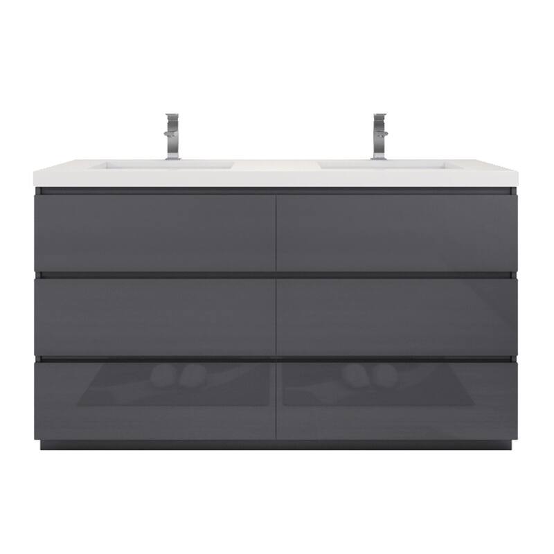 Aron 60'' Freestanding Vanity with Double Reinforced Acrylic Sink