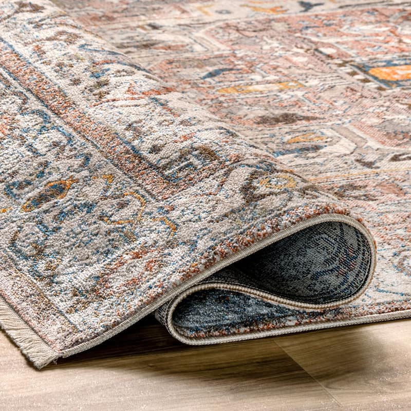 Nuloom Camila Faded Medallion Fringe Area Rug