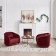 preview thumbnail 8 of 29, Swivel Accent Chair, 360-degree Swivel Barrel Chair with Velvet Fabric Upholstery, Comfy Pumpkin-Shaped Swivel Chair