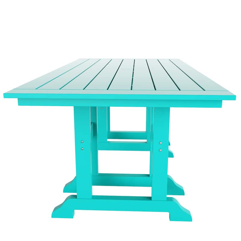 Laguna Hdpe All Weather Outdoor Patio Rectangular Adirondack Dining Chairs With Table (7-Piece Set)