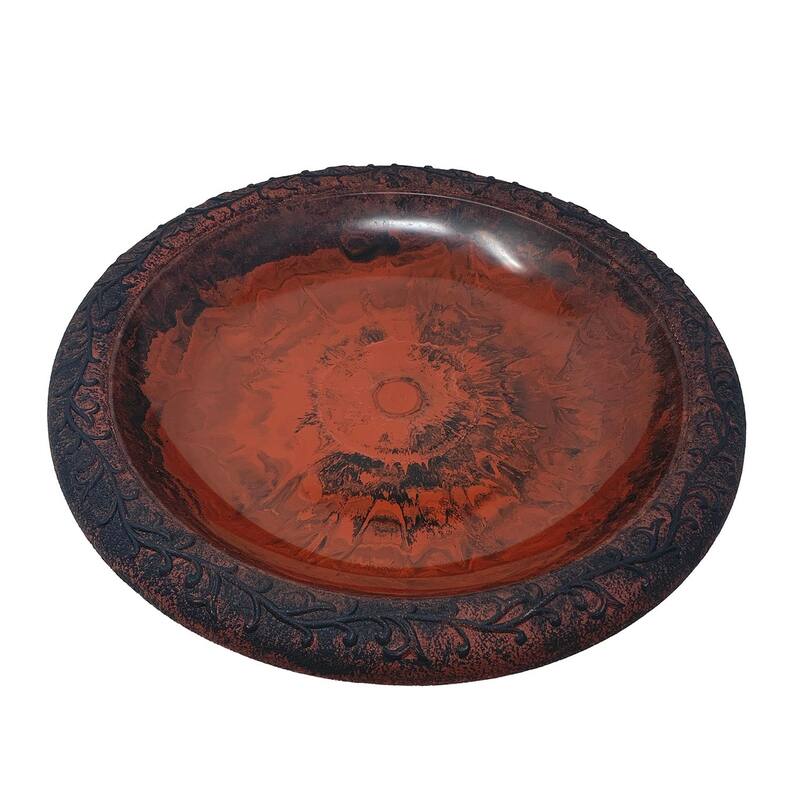 24"H Fiber Clay Birdbaths, 19"D x 24"H, 21"H base, 8lbs.