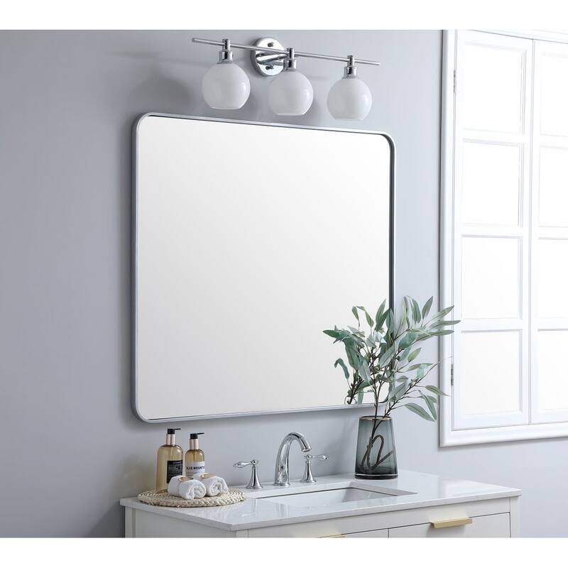 Ezra Soft Corner Metal Rectangular Mirror