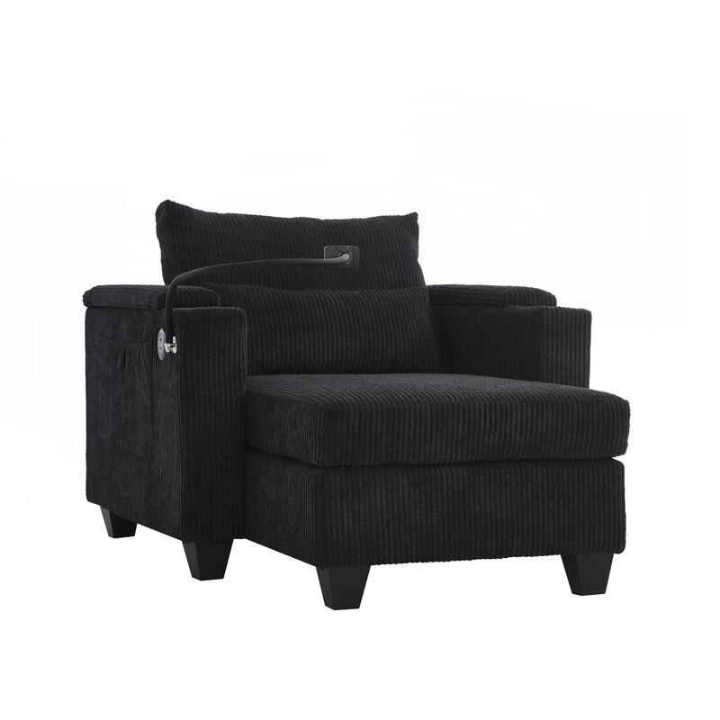 Sofa Chair Sofa Bed Corduroy Sleeper Sofa with USB Ports