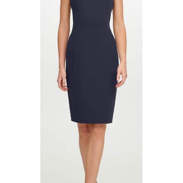 Calvin Klein Women's Bow Neck Sheath Dress Blue Size 8Petite - Bed Bath & Beyond - 40631506 Calvin Klein Women's Bow Neck Sheath Dress Blue Size 8Petite - Bed Bath & Beyond - 40631506