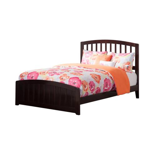 Richmond Full Low Profile Wood Platform Bed with Matching Footboard in Espresso