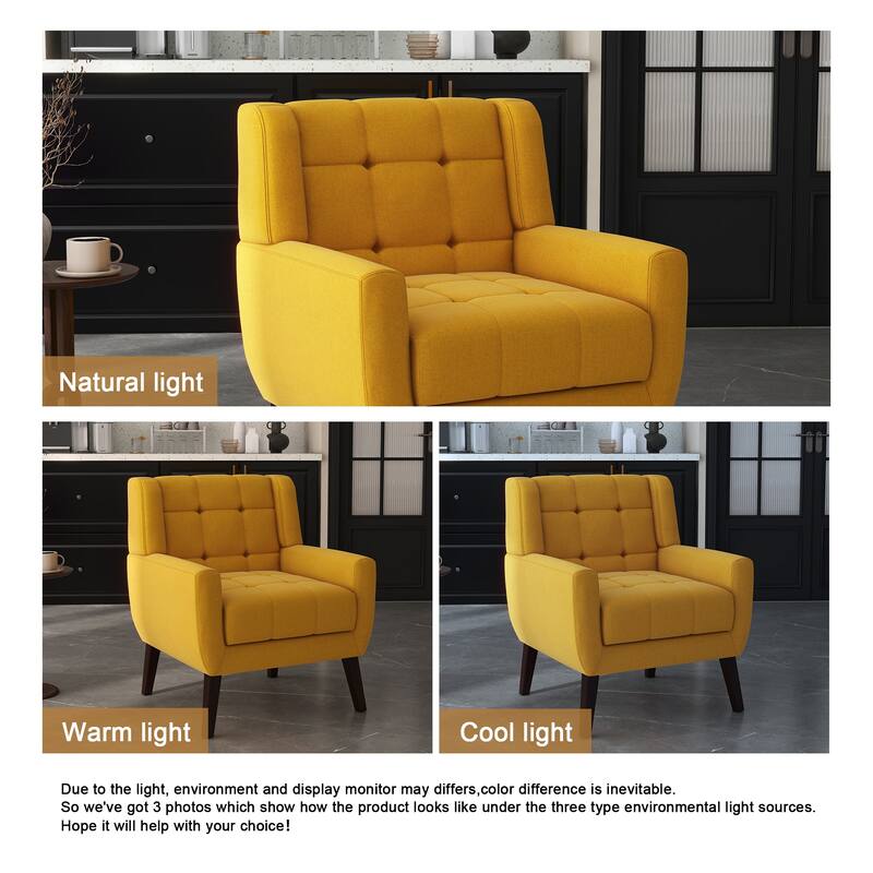 Tufted Upholstered Accent Armchair