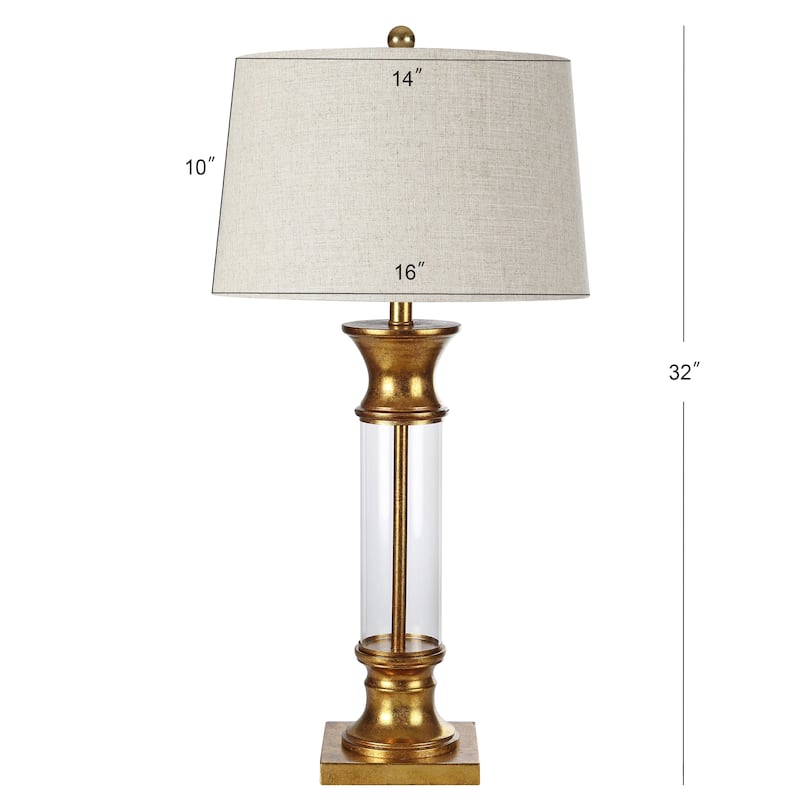 Stevens 32" Metal/Glass LED Table Lamp, Bronze (Set of 2) by JONATHAN Y