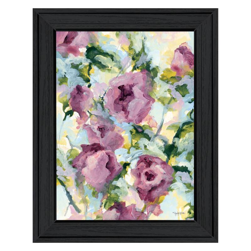 TrendyDecor4U Contemporary "Abstract Floral" Framed Print Wall Art