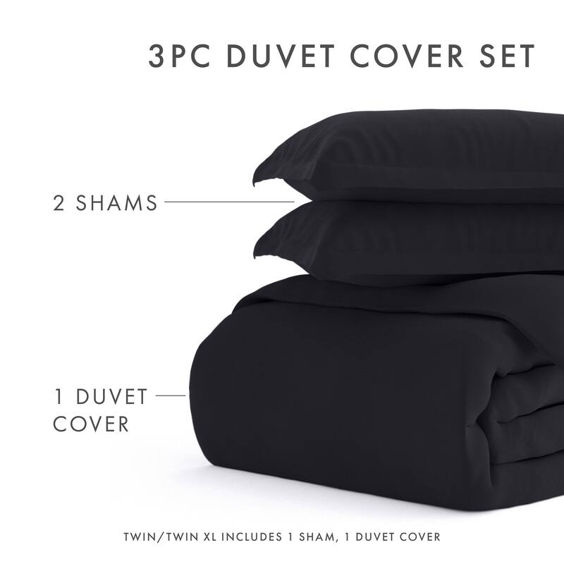 Soft Essentials Oversized 3-piece Microfiber Duvet Cover Set