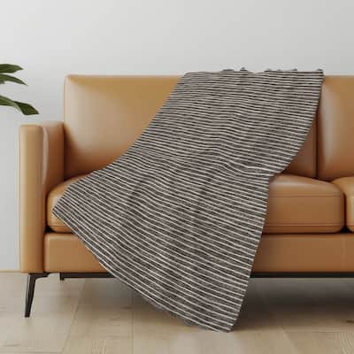Premium Machine Washable ASB138 Subtle Stripe Sherpa Throw Blanket