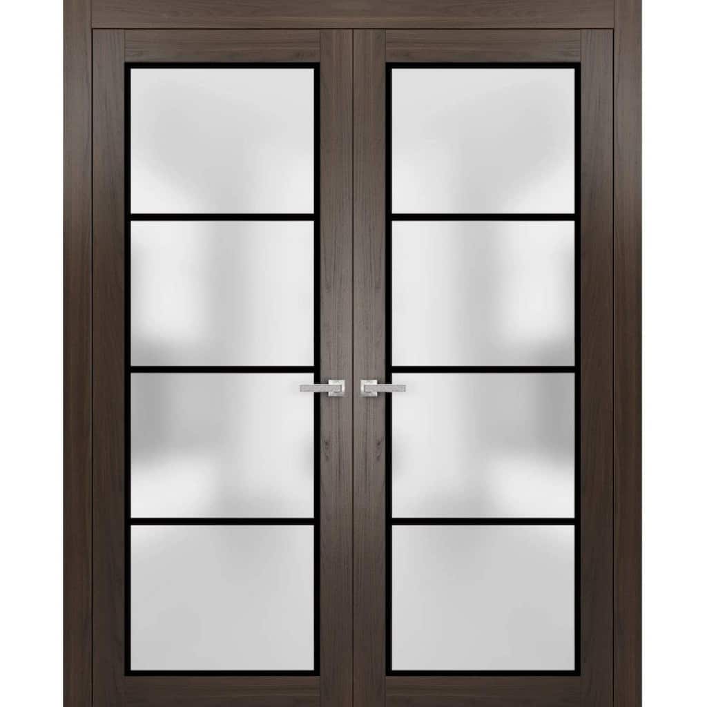 Solid French Double Doors 36 x 80 Planum 2132 Chocolate Ash