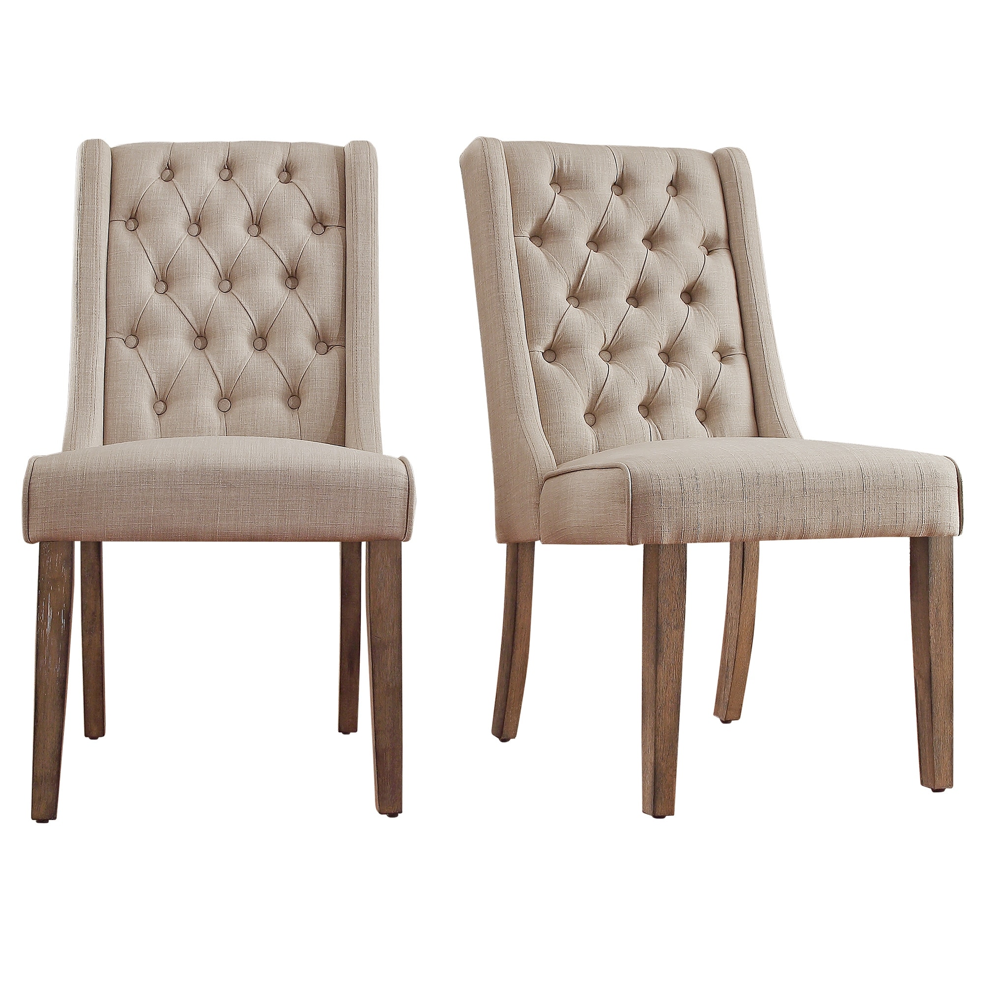 Tays Tufted Linen Wingback Dining Chairs (Set of 2) by Furniture of America  - On Sale - Bed Bath & Beyond - 20830807