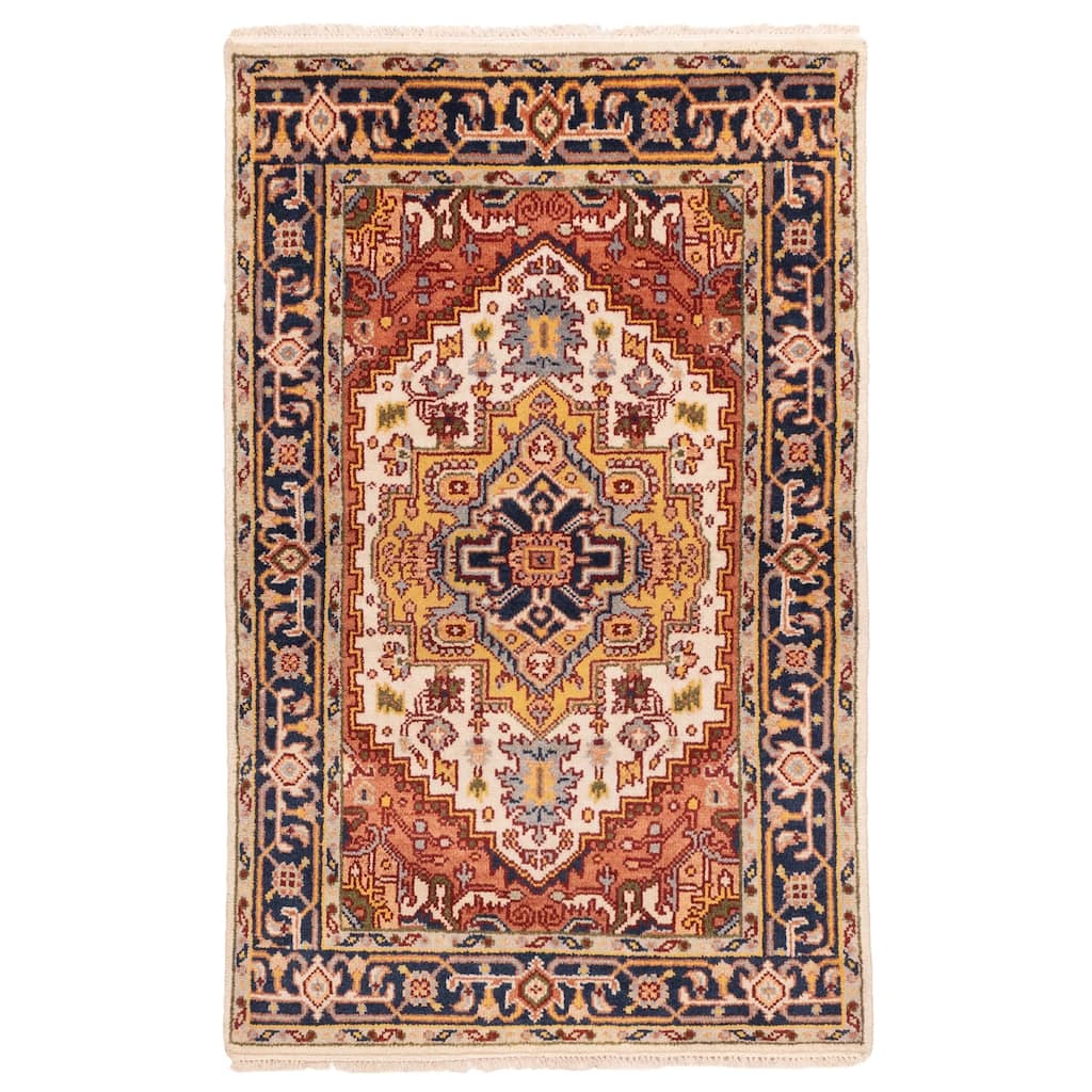 ECARPETGALLERY Hand-knotted Serapi Heritage Cream Wool Rug - 3'9 x 5'10