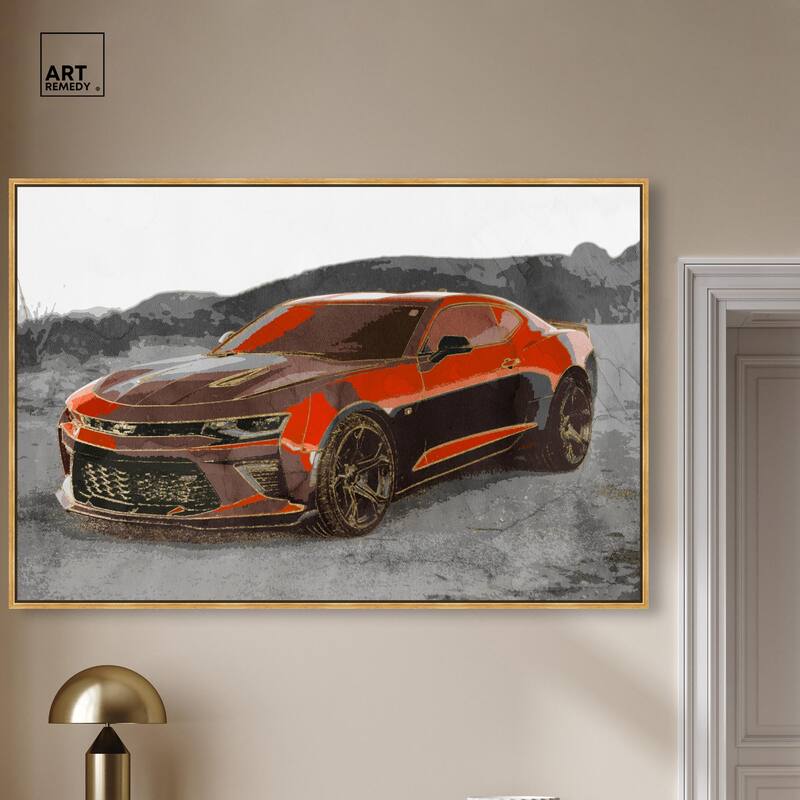 Red Sports Car Canvas by Art Remedy