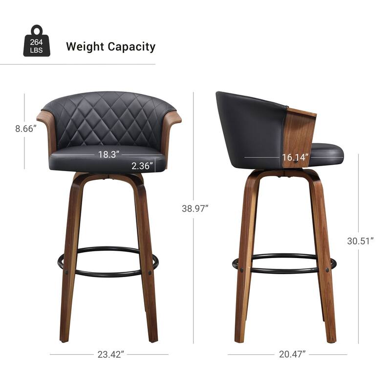 Art Leon Mid-century Modern Swivel Counter Stools (Set of 2)