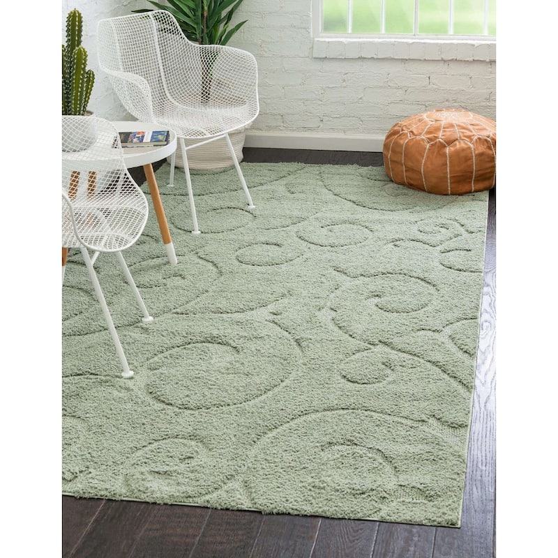 Shag Milson Collection Area Rug - 8'x10' - Green