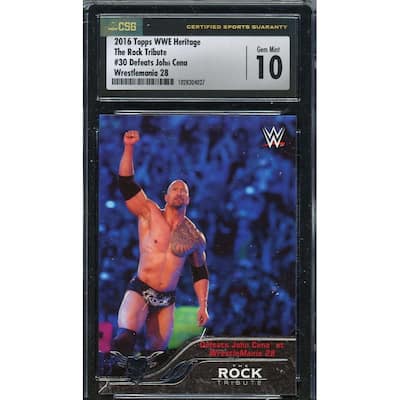 The Rock Dwayne Johnson 2016 Topps WWE John Cena Wrestling Card Graded CSG 10 - 8'6" x 11'6"