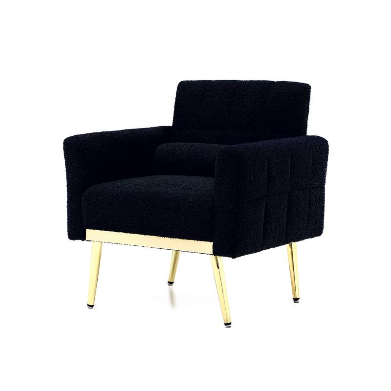 Modern Accent Chair Living Room Armchair Tufted Reading Chair, Black