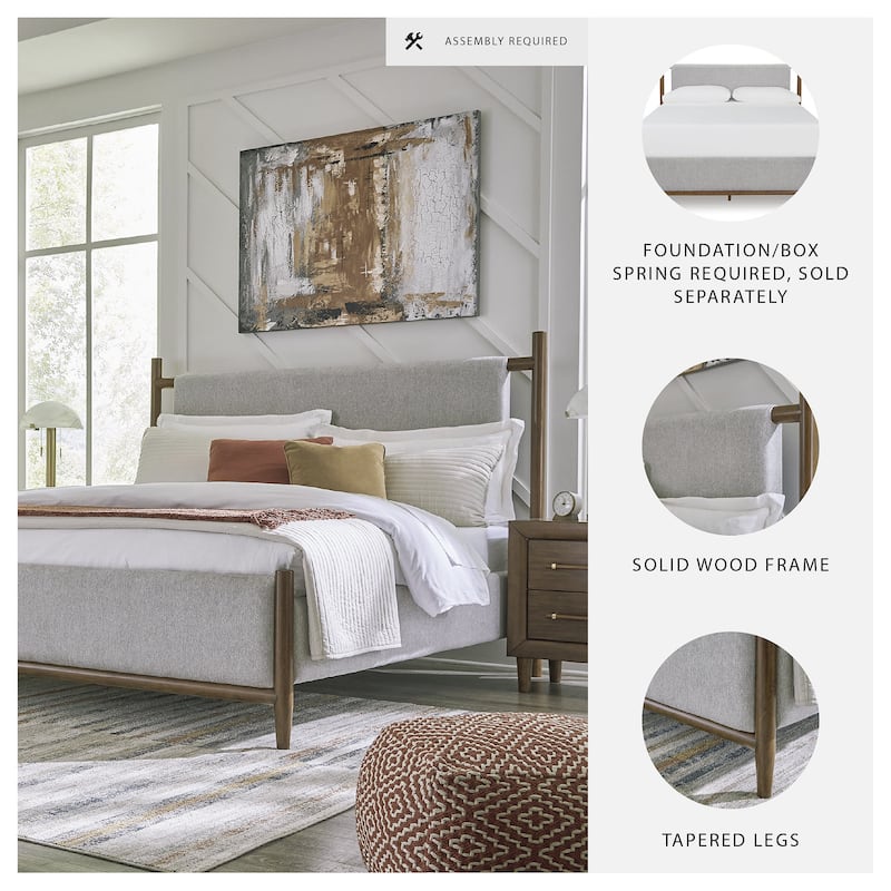 Signature Design by Ashley Lyncott Gray/Brown Upholstered Panel Bed