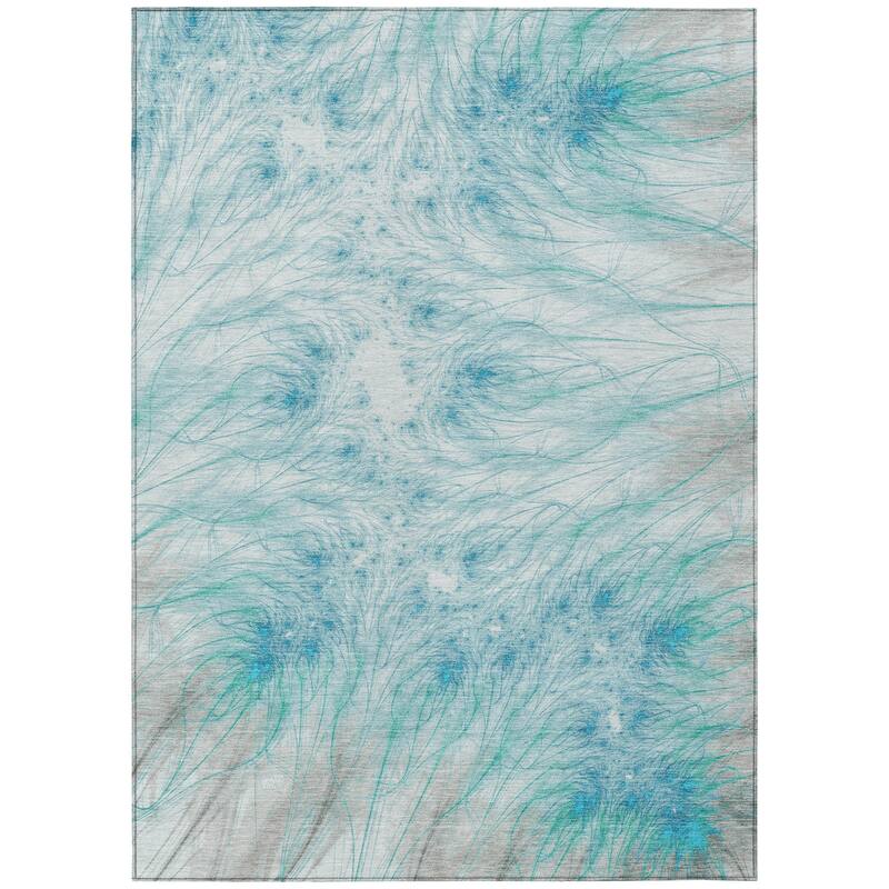 Machine Washable Indoor/ Outdoor Modern Cheraw Chantille Rug