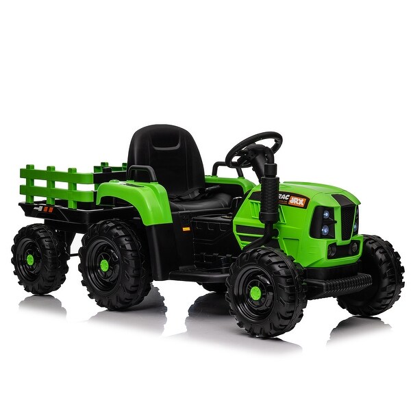 12V Ride On Tractor for Kids with Trailer Remote Control LED Lights and Bluetooth Bed Bath Beyond 41779869