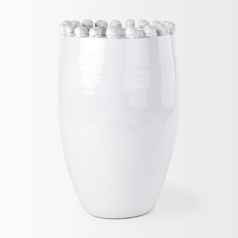 Basin Small White Glazed Ceramic Vase