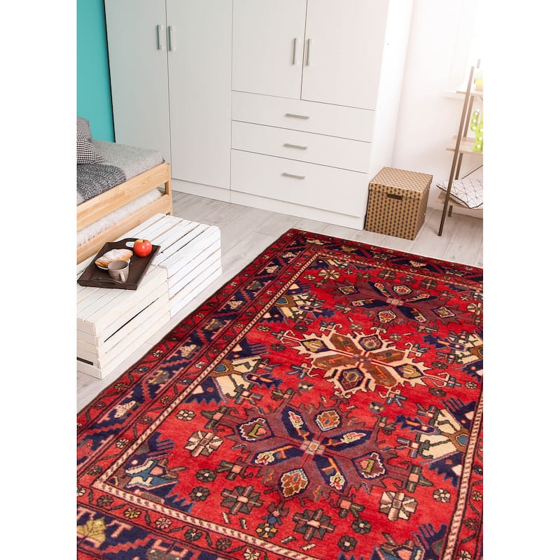 ECARPETGALLERY Hand-knotted Kayseri Dark Navy Wool Rug - 4'4 x 6'8