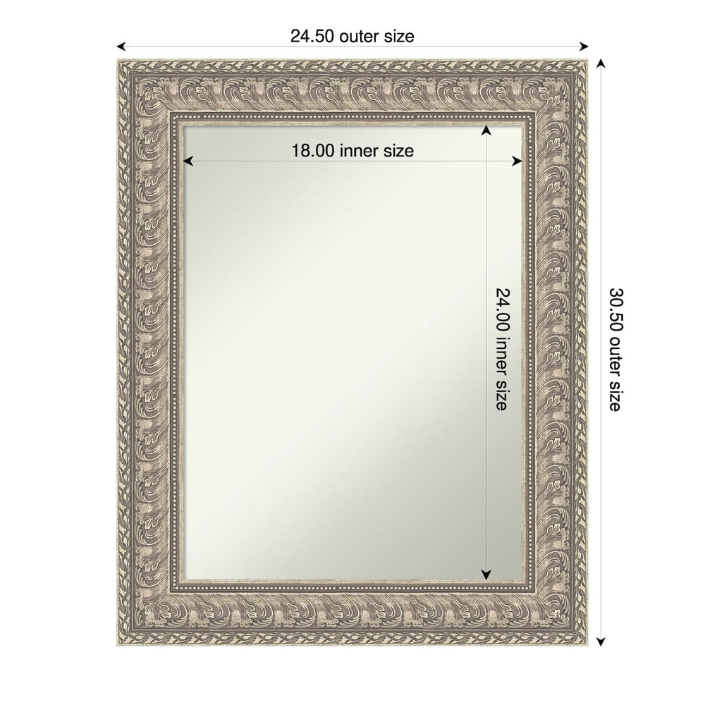 Sydney Silver Non-Beveled Framed Bathroom Vanity Wall Mirror - Sydney Silver
