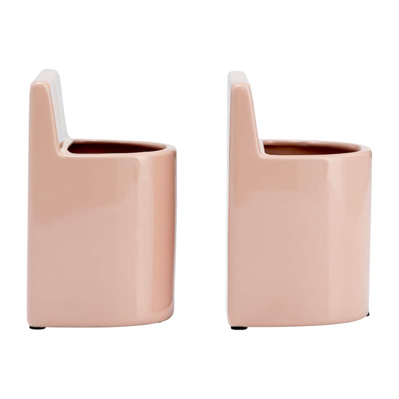 Sagebrook Home Ceramic 6" Pouch Bookends - 4" x 4" x 6"