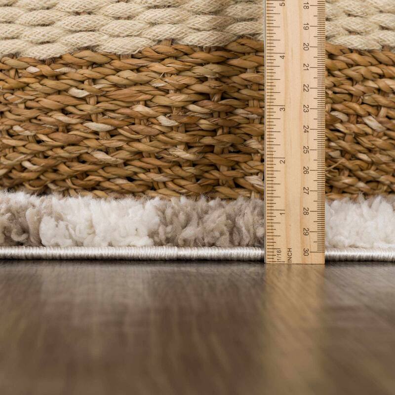 Hauteloom Kieu Hallway, Kitchen Runner Rug - Plush Pile - Driftwood, Black White, Silverton - 2'7" x 7'3"