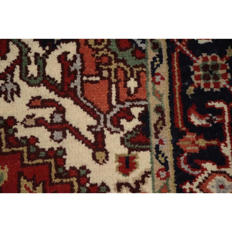 Hand Knotted Oriental 100% Wool Carpet Traditional Medallion Oranges & Rust Heriz (serapi) Area Rug - 5' 11'' X 3' 11''