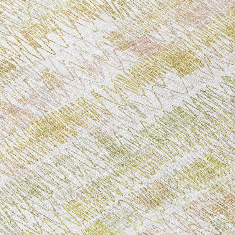 Machine Washable Indoor/ Outdoor Chantille Abstract Zig Zag Rug