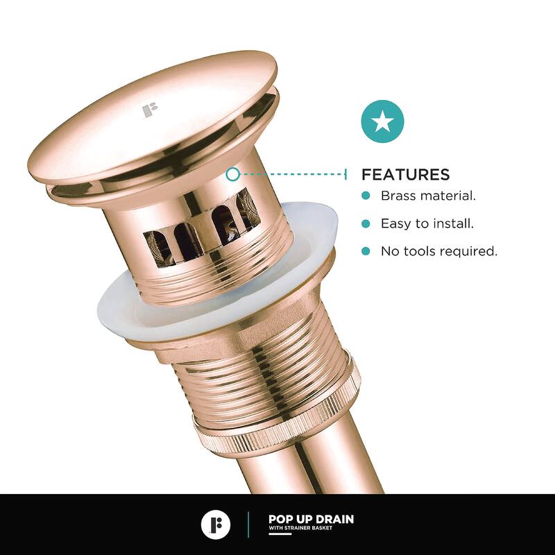 Fine Fixtures Modern Single Hole Bathroom Sink Faucet with Pop-up Drain and Strainer Basket