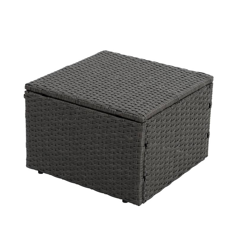 GDFStudio - Modern 7-Piece Outdoor PE Wicker Patio Set with Lounger Sofa, Seats 6