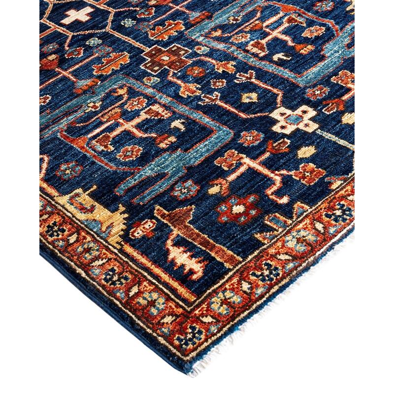 Serapi One-of-a-Kind Hand-Knotted Runner Rug - Blue, 2' 7" x 9' 9" - 2' 7" x 9' 9"