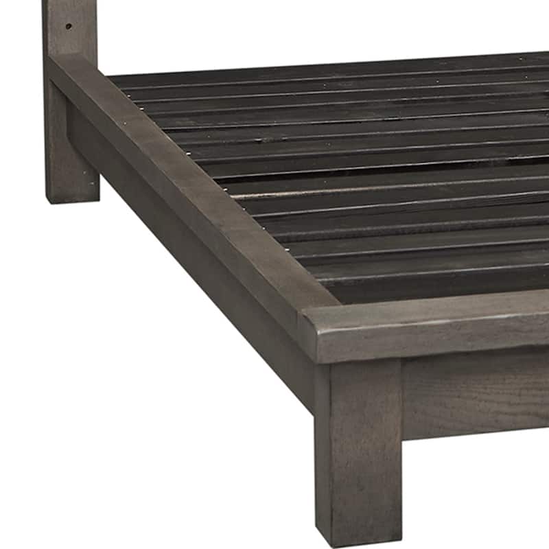 Modern Farmhouse Dusty Charcoal Distressed Queen Platform Bed
