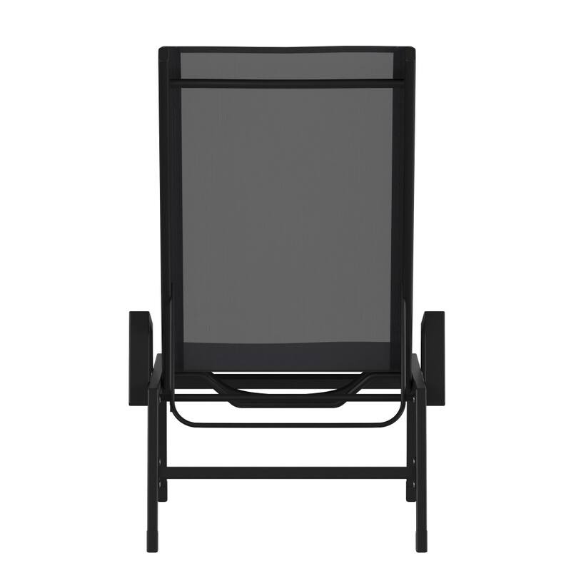 All-Weather Textilene Adjustable Chaise Lounge Chair with Arms