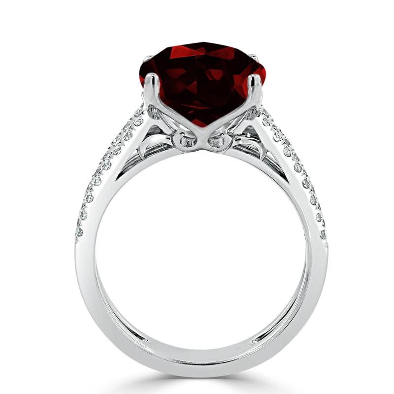 Auriya Modern 5ct Cushion-cut Garnet and Diamond Engagement Ring 1/4cttw 14k Gold