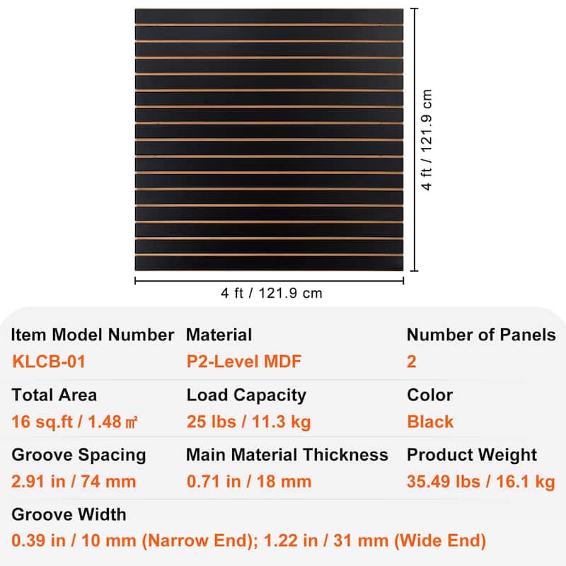 Slatwall Panels, Black Garage Wall Panels, Heavy Duty Garage Wall Organizer Panels Display for Retail Store, Garage Wall
