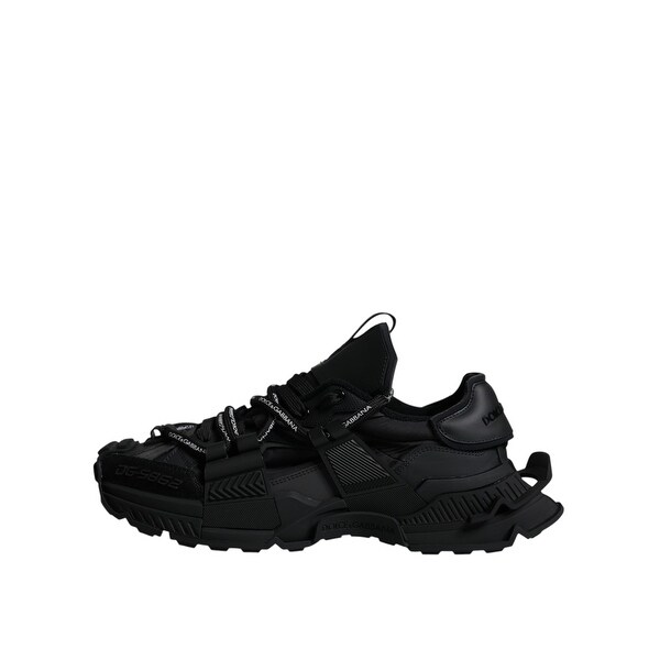 Dolce & Gabbana Black Low Top Space Lace Up Sneakers Men's Shoes