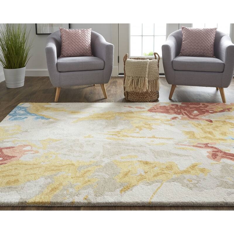 Xubo Hand Tufted Abstract Modern Stain Resistant Area Rug By HomeRoots - 5' x 8'
