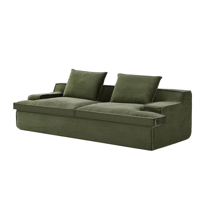 4 Seater Ergonomic Compressed Sofa Oversized Corduroy Couch
