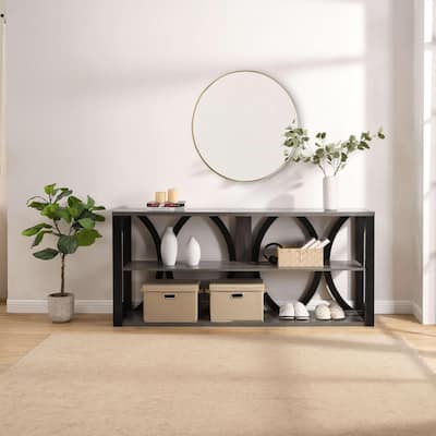 3-Tier Industrial Console Table for Entryway, Living Room