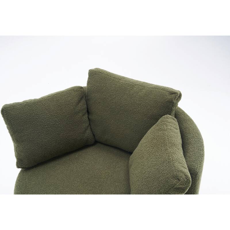 360° Swivel Chair with Storage and Throw Pillows