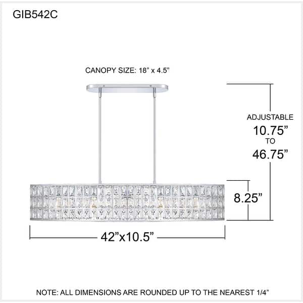 Gibson 5-Light Polished Chrome Linear Chandelier