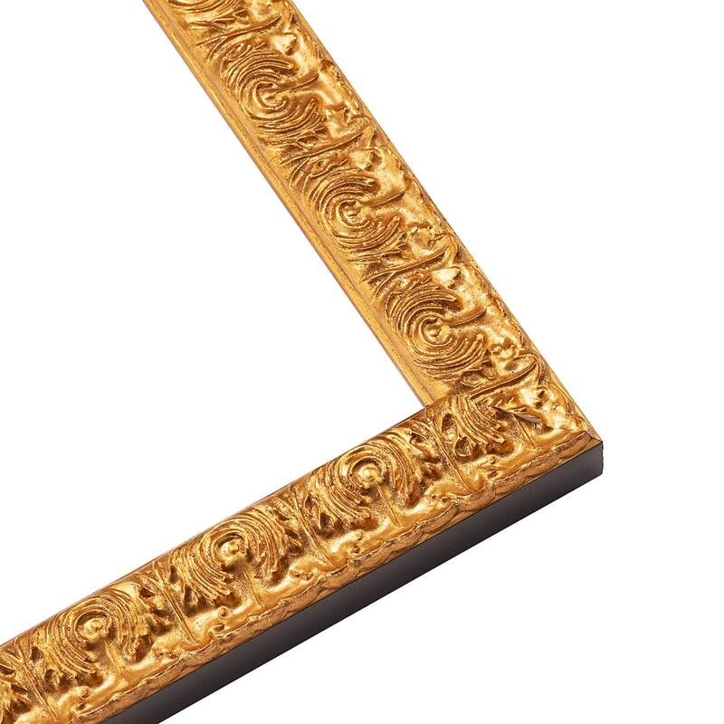 12x13 Frame Gold Real Wood Picture Frame Width 1 inches | Interior