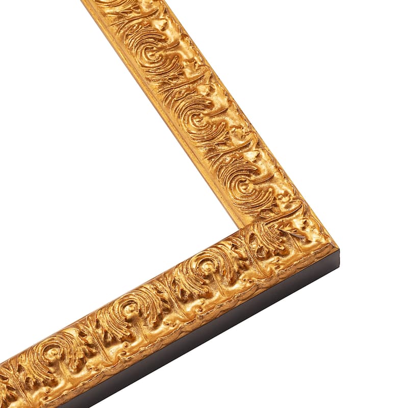 42x10 Frame Gold Real Wood Picture Frame Width 1 inches | Interior