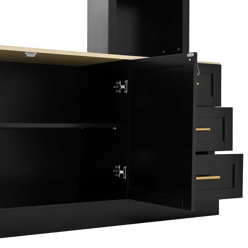 Entertainment Center Wall Unit with Bookshelves