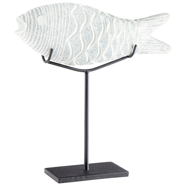 Cyan Design 10034 Grouper Glass and Iron Fish Statue - Frosted Ice