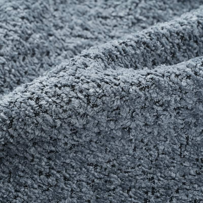 Curved Design Chenille Sectional Sofa, Modern Modular Couch with 4 Pillows, Plush Sponge and Spring Cushion, Sponge Sofa